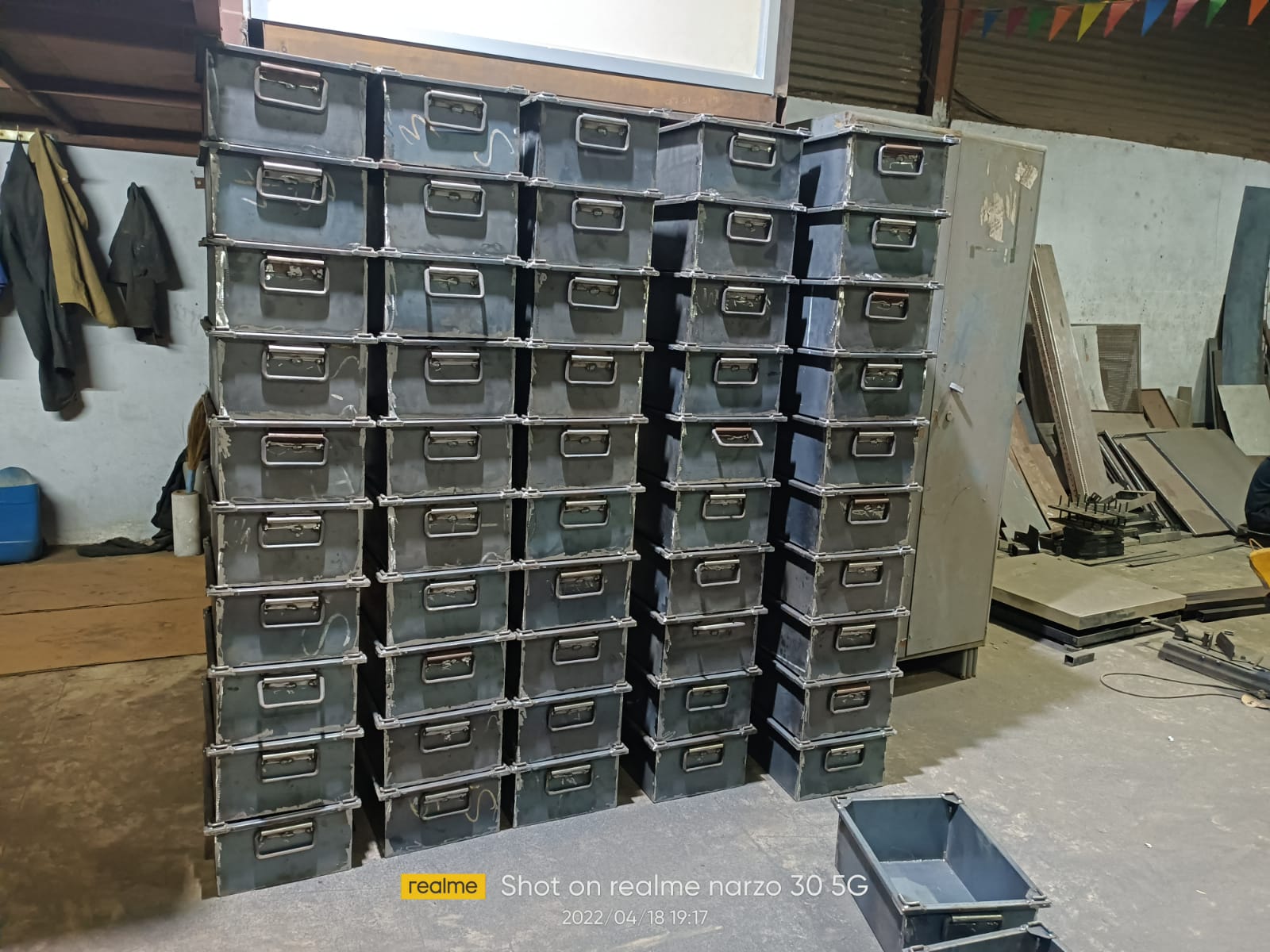 Stack of fabricated component trays
