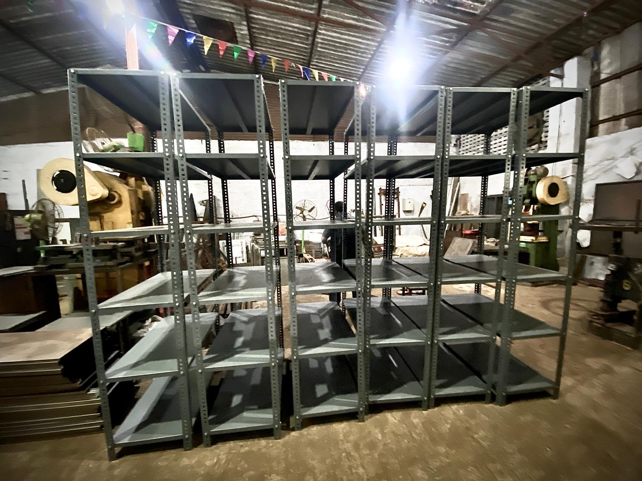 Multi-bay slotted angle rack