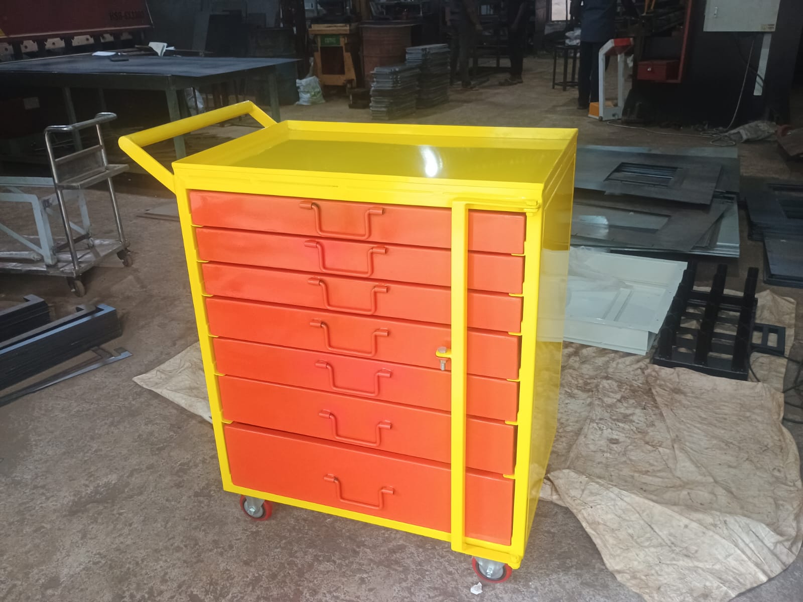 Industrial workshop tool trolley